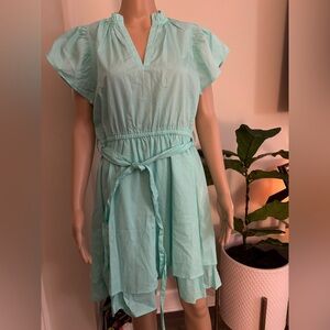 Versona Aqua Blouse with V-Neck